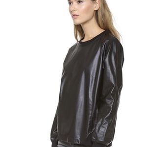 BCBG Luca Faux Leather Sweater